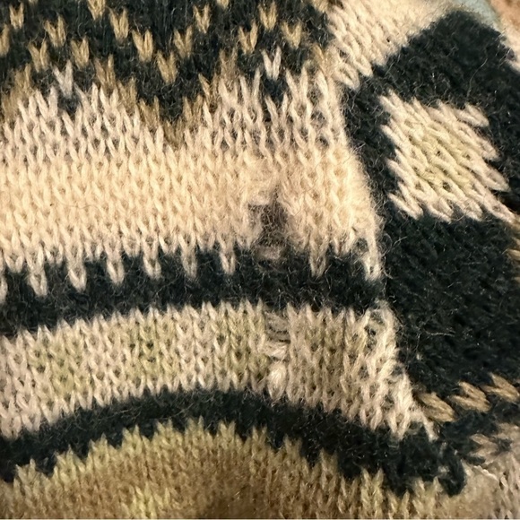 Vintage 60s Norvyk by Renoir Men's Wool Sweater Cream Tan Made in Canada Sz M - Picture 8 of 10